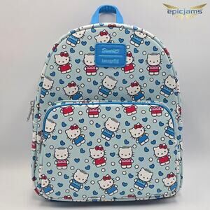 Loungefly Hello Kitty And Dear Daniel Allover Print Blue Mini Backpack Bag New